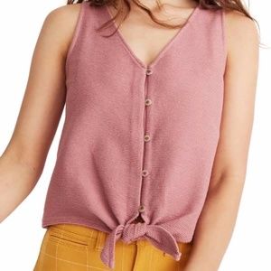 Madewell Texture & Thread Button Font Tie Tank